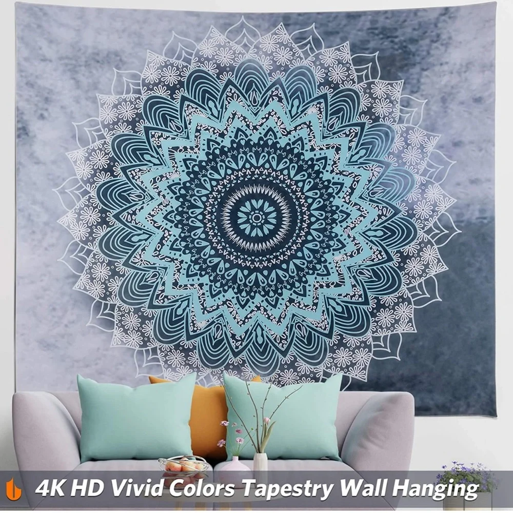 Not Fade Machine Washable Mandala Tapestry Wall Hanging Trippy Hippie Bohemian